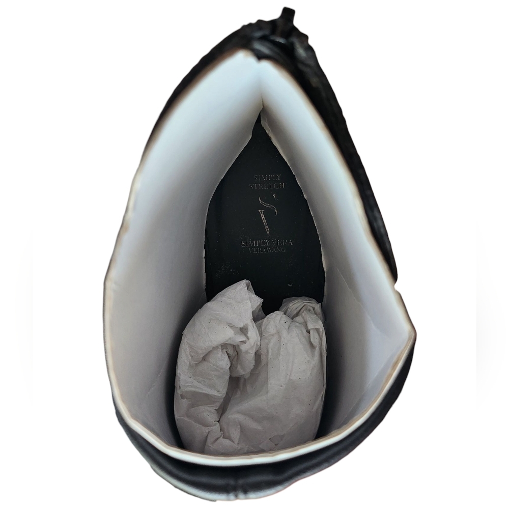 Vera Wang Simply Vera Skimmer Black Simply Stretch Ankle Boots - Picture 10 of 13